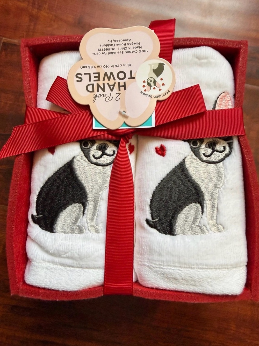 Valentines Day 2 Pack Hand Towels NWT